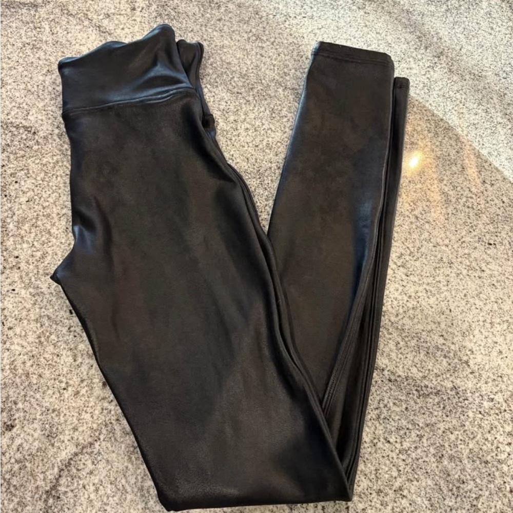 SPANX Shiny Black Leggings